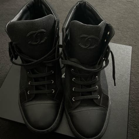 chanel mens trainers all black